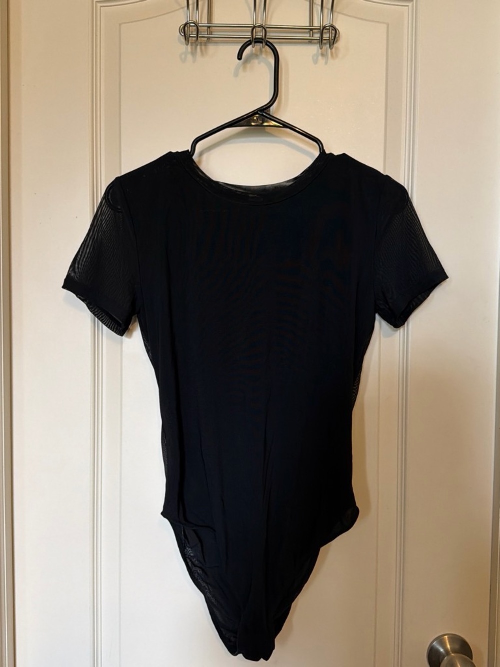 Parade Mesh Women's Black Short-Sleeve Bodysuit